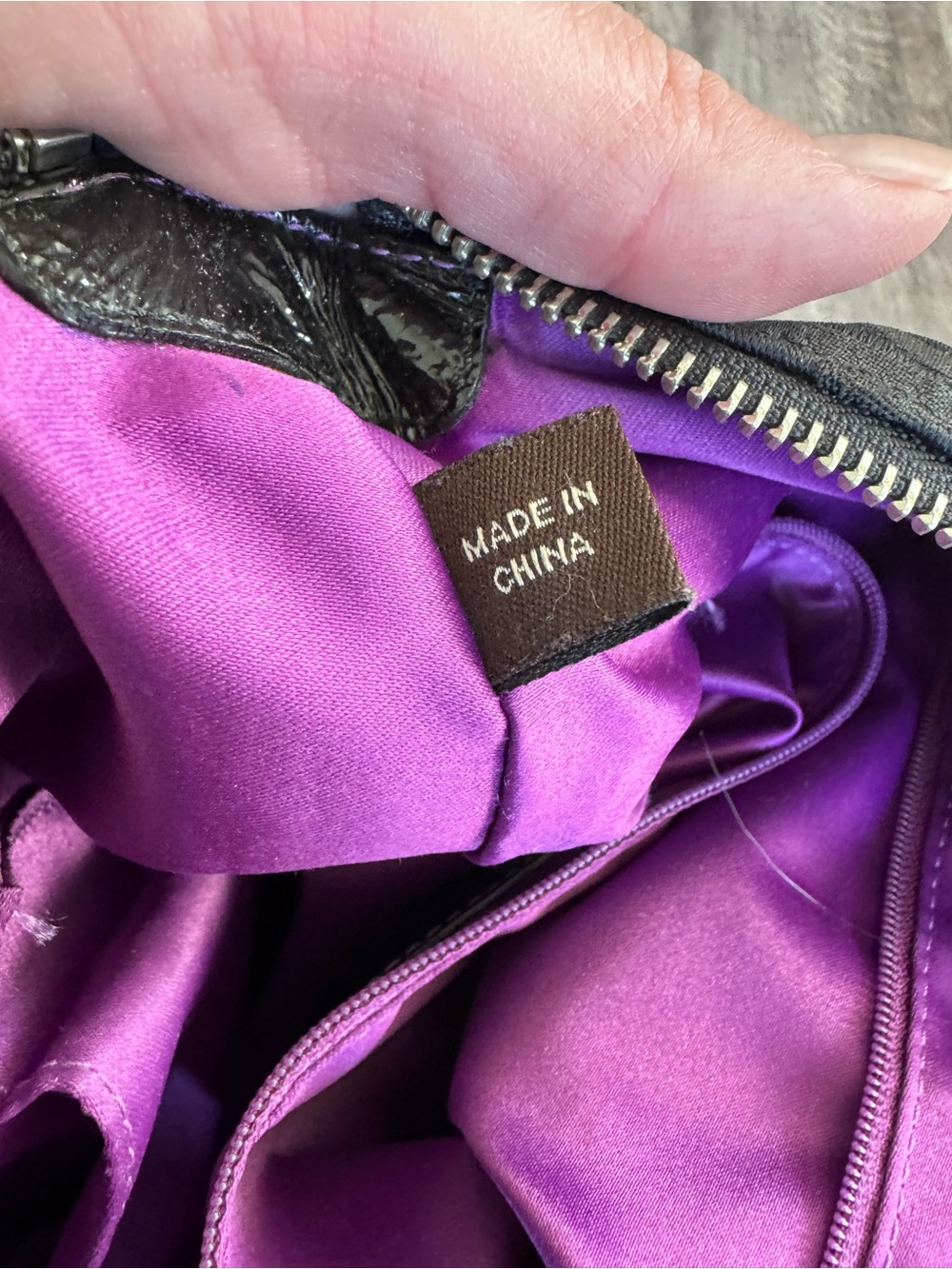 Coach Poppy Signature Sateen Pocket hobo Shoulder Bag w/Purple Interior - Y2K - Picture 10 of 13